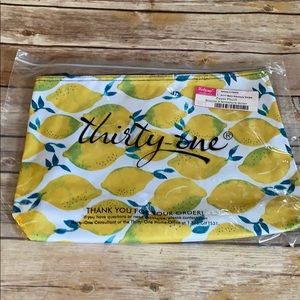 NIP New in Package Thirty-One Zipper Pouch- Lemons